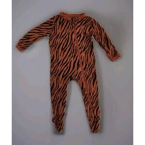 Kyte Baby Zippered Infant Romper One Piece‎ Rust Brown Tiger 0/3M